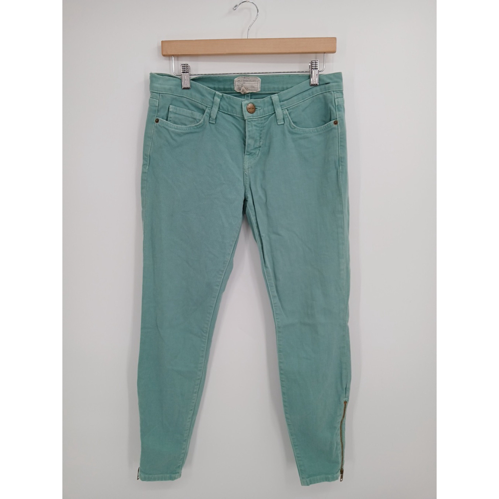 Current Elliott The Zip Stiletto Size 28 Skinny Jean Faded Teal Wash Inseam 27"